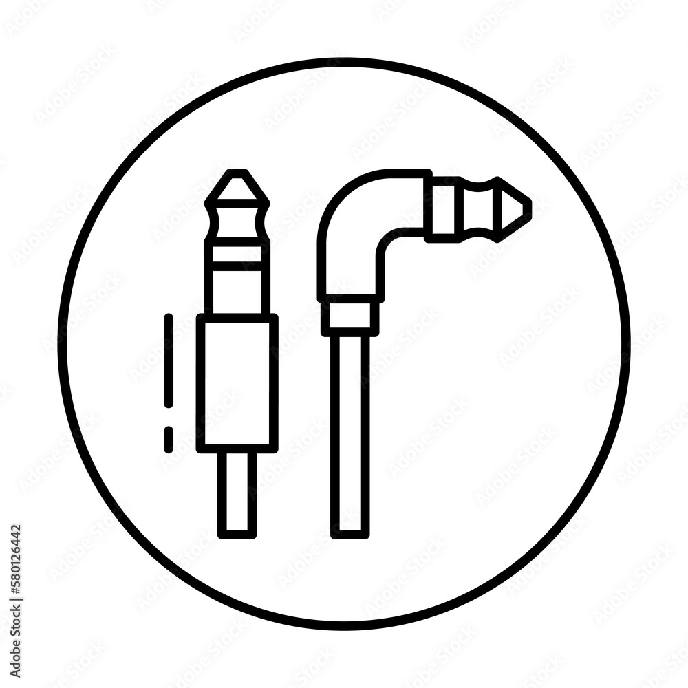 Poster jack connector icon. simple line, outline elements of connectors and cables icons for ui and ux, web