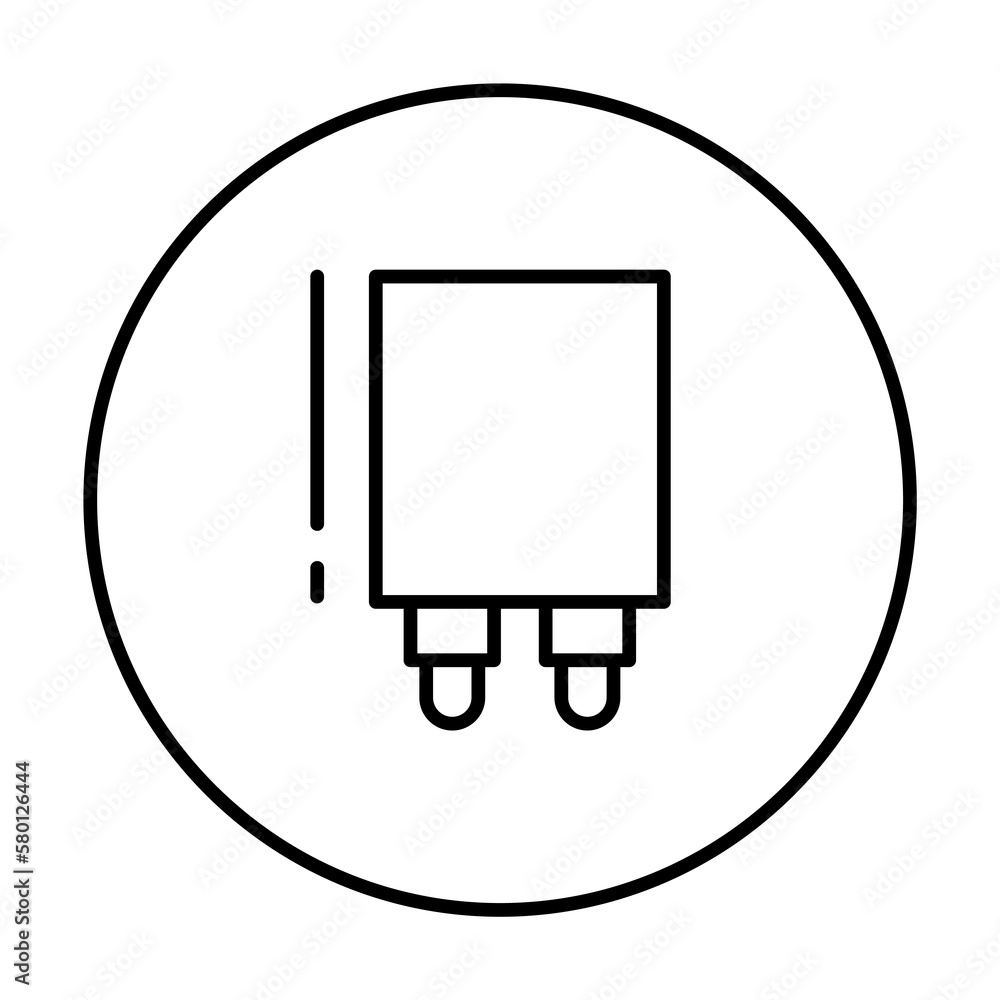 Poster charger, connector icon. simple line, outline elements of connectors and cables icons for ui and ux,