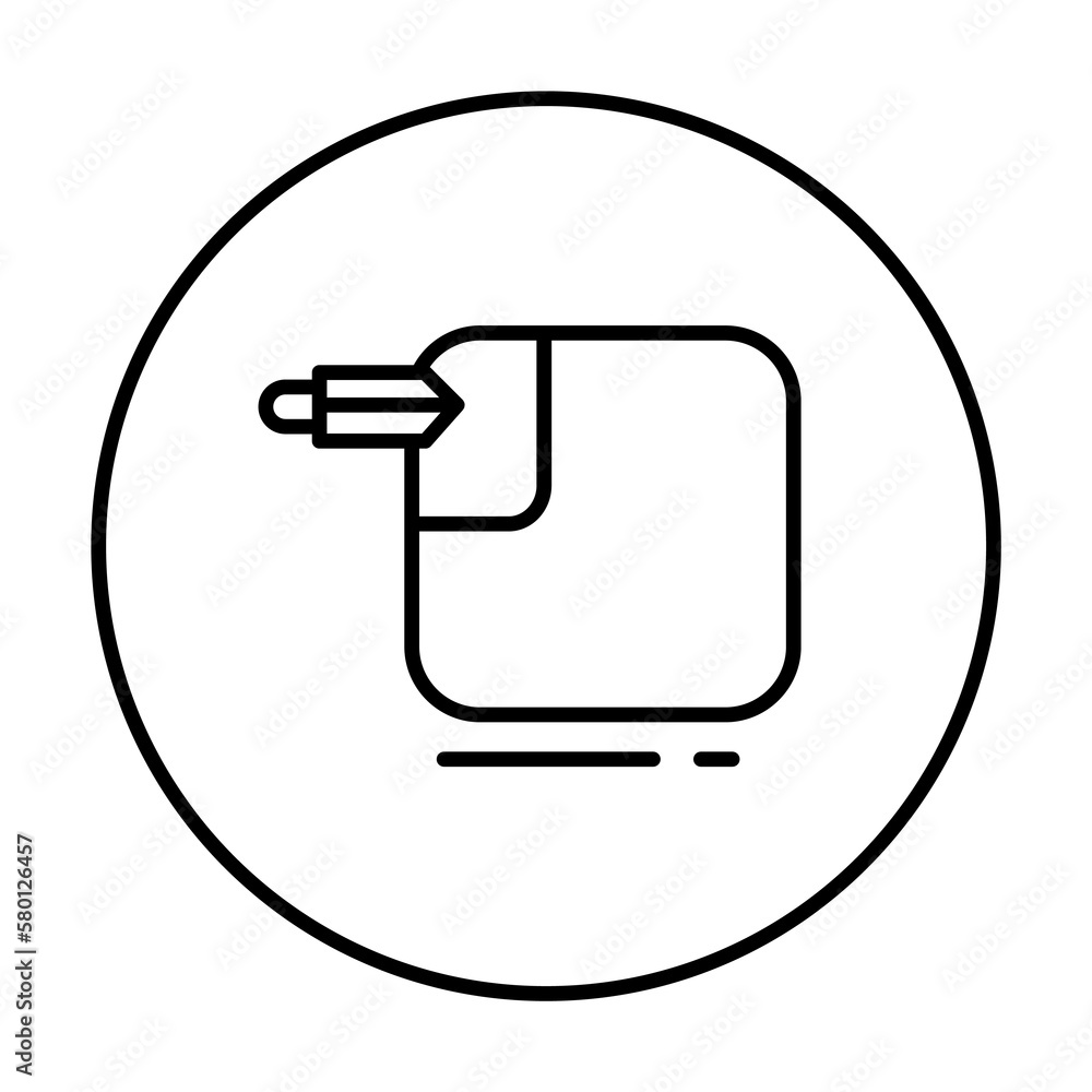 Poster plug, connector icon. simple line, outline elements of connectors and cables icons for ui and ux, we
