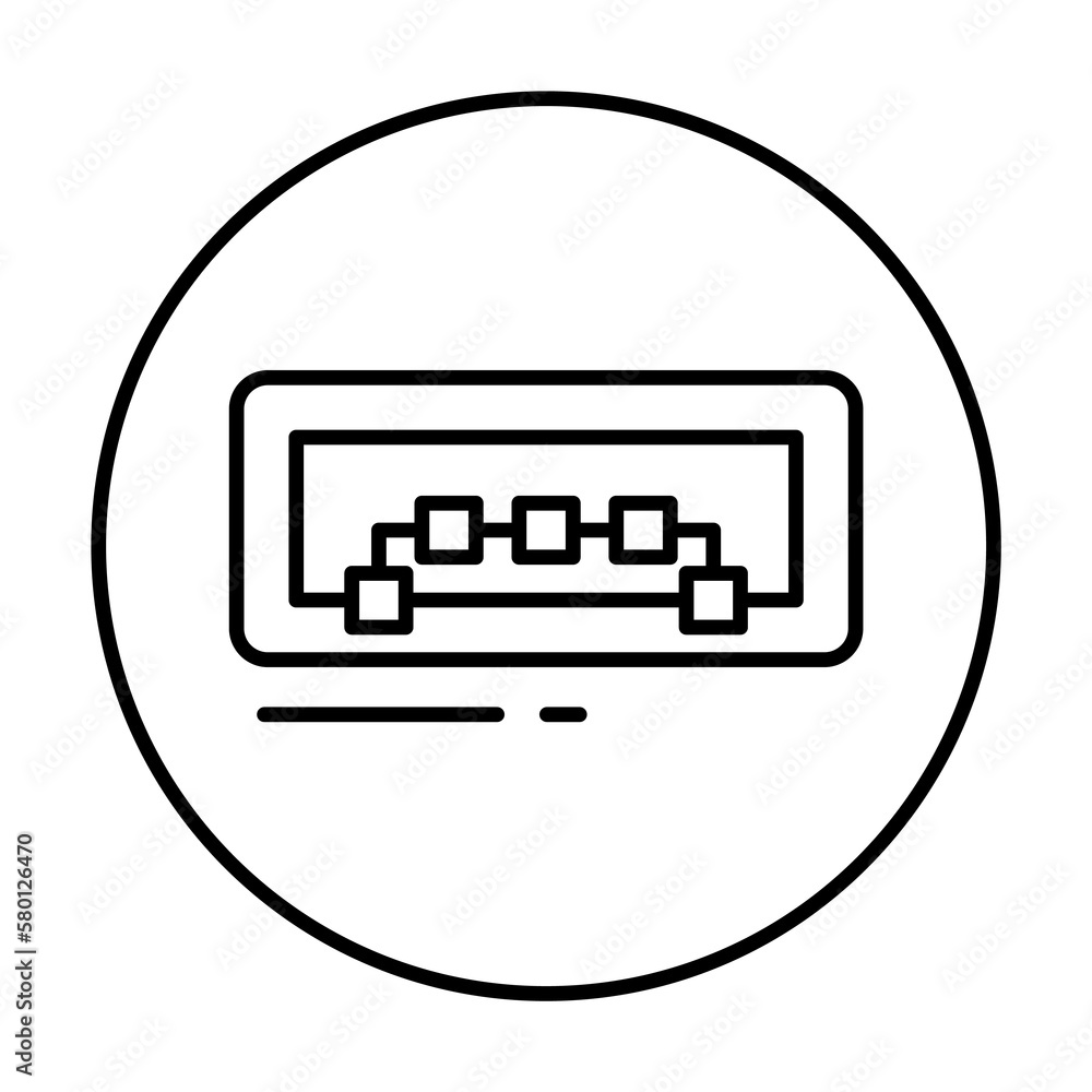 Poster usb, connector icon. simple line, outline elements of connectors and cables icons for ui and ux, web