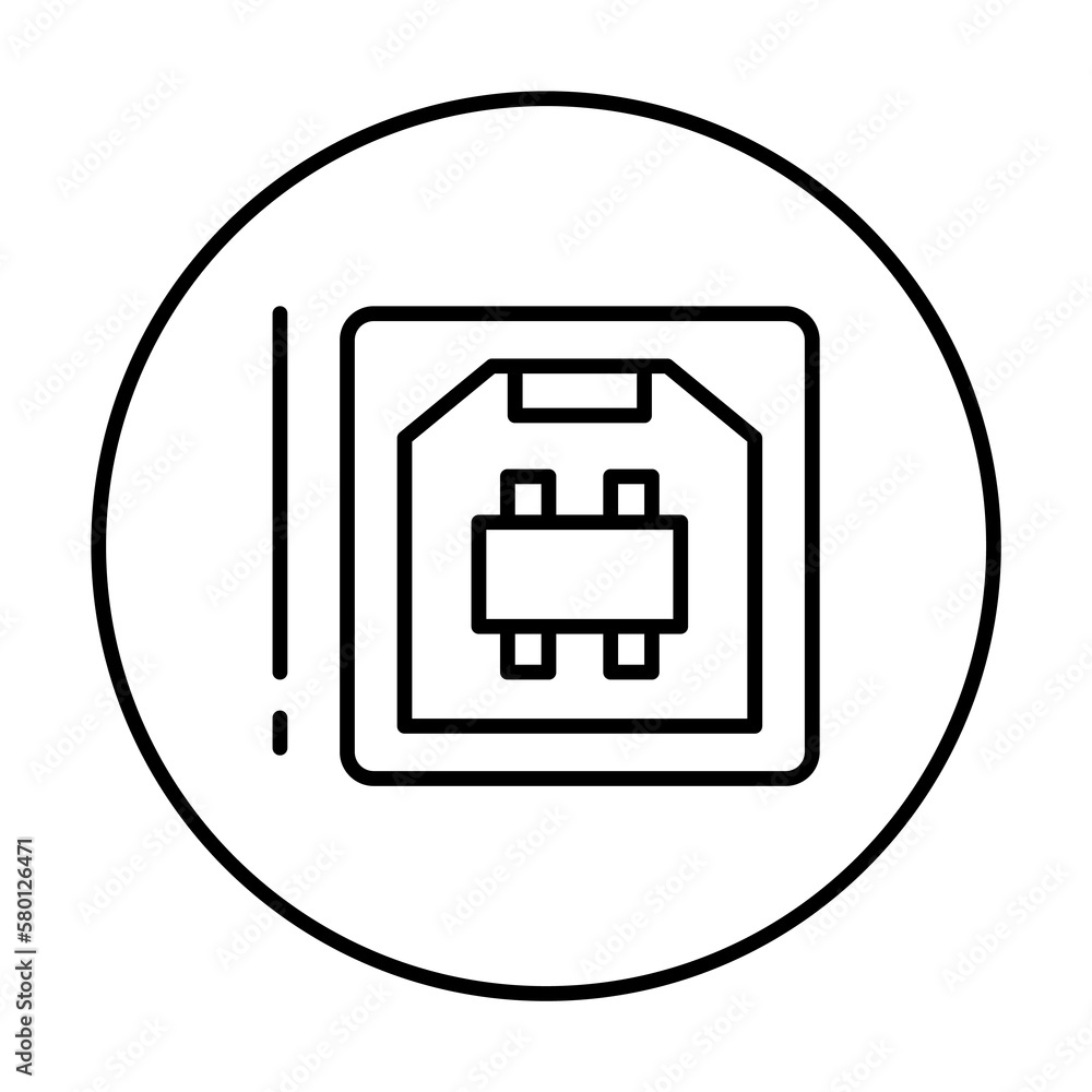 Poster usb, connector icon. simple line, outline elements of connectors and cables icons for ui and ux, web