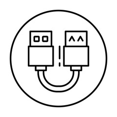 USB, connector icon. Simple line, outline elements of connectors and cables icons for ui and ux, website or mobile application on white background