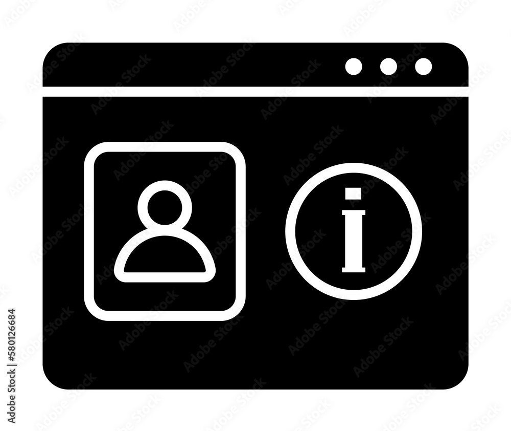 Poster website info user icon. simple connection sign icons for ui and ux, website or mobile application on