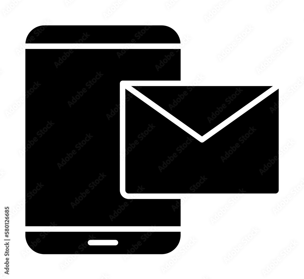 Poster smartphone letter icon. simple connection sign icons for ui and ux, website or mobile application on