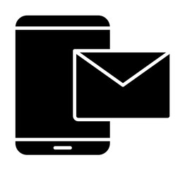 Smartphone letter icon. Simple connection sign icons for ui and ux, website or mobile application on white background