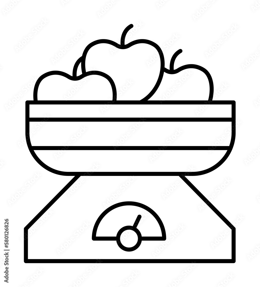 Poster libra apple icon. simple line, outline cooking icons for ui and ux, website or mobile application on