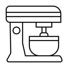 Mixer with bowl icon. Simple line, outline cooking icons for ui and ux, website or mobile application on white background