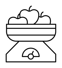 Libra apple icon. Simple line, outline cooking icons for ui and ux, website or mobile application on white background