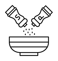 Plate spice icon. Simple line, outline cooking icons for ui and ux, website or mobile application on white background