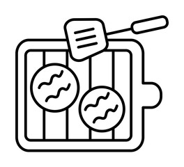 Barbecue spatula icon. Simple line, outline cooking icons for ui and ux, website or mobile application on white background