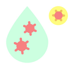 Water drop, coronavirus icon. Simple color elements of viral pandemic icons for ui and ux, website or mobile application on white background