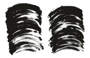 Round Sponge Thin Artist Brush Curved Background High Detail Abstract Vector Background Set 