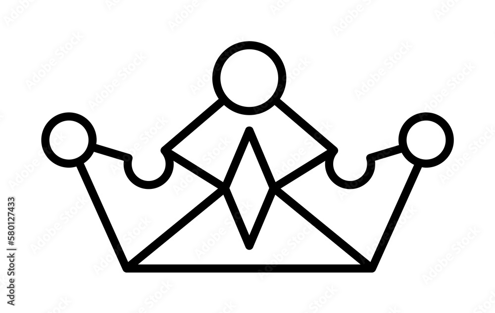 Poster king crown icon. element of royalty for mobile concept and web apps icon. thin line icon for website