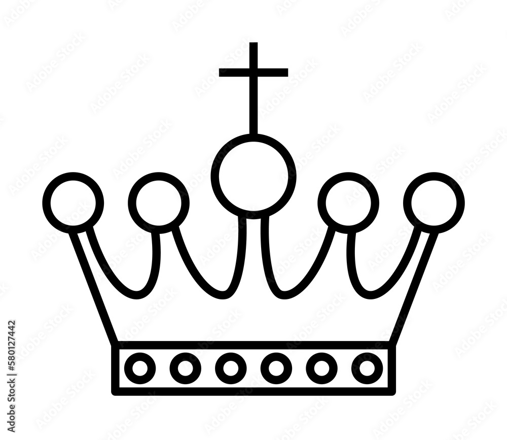 Poster crown priest icon. element of royalty for mobile concept and web apps icon. thin line icon for websi