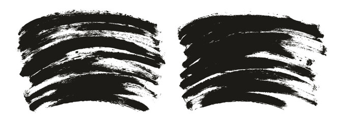 Round Sponge Thin Artist Brush Curved Background High Detail Abstract Vector Background Set 