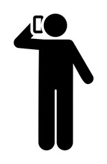 Man, phone, talk icon. Element of daily routine pictogram icon on white background