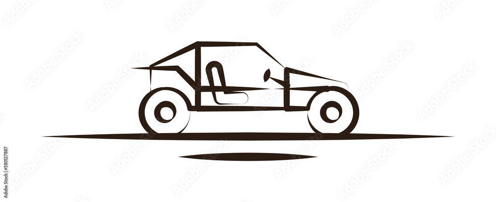 Aufkleber buggies desert car icon. element of desert icon for mobile concept and web apps. hand draw buggies d