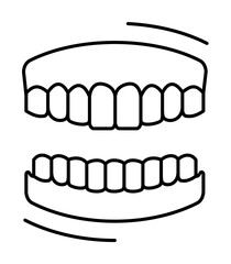 Dental prosthesis icon. Simple line, outline of dentistry icons for ui and ux, website or mobile application on white background