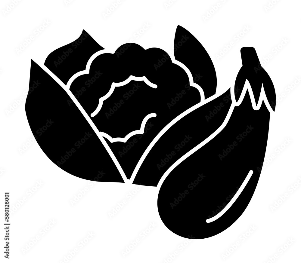 Aufkleber cabbage vegetable icon. simple diet icons for ui and ux, website or mobile application on white back