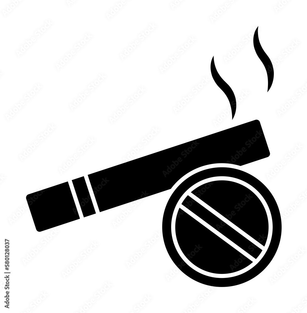 Poster cigarette no health icon. simple diet icons for ui and ux, website or mobile application on white ba