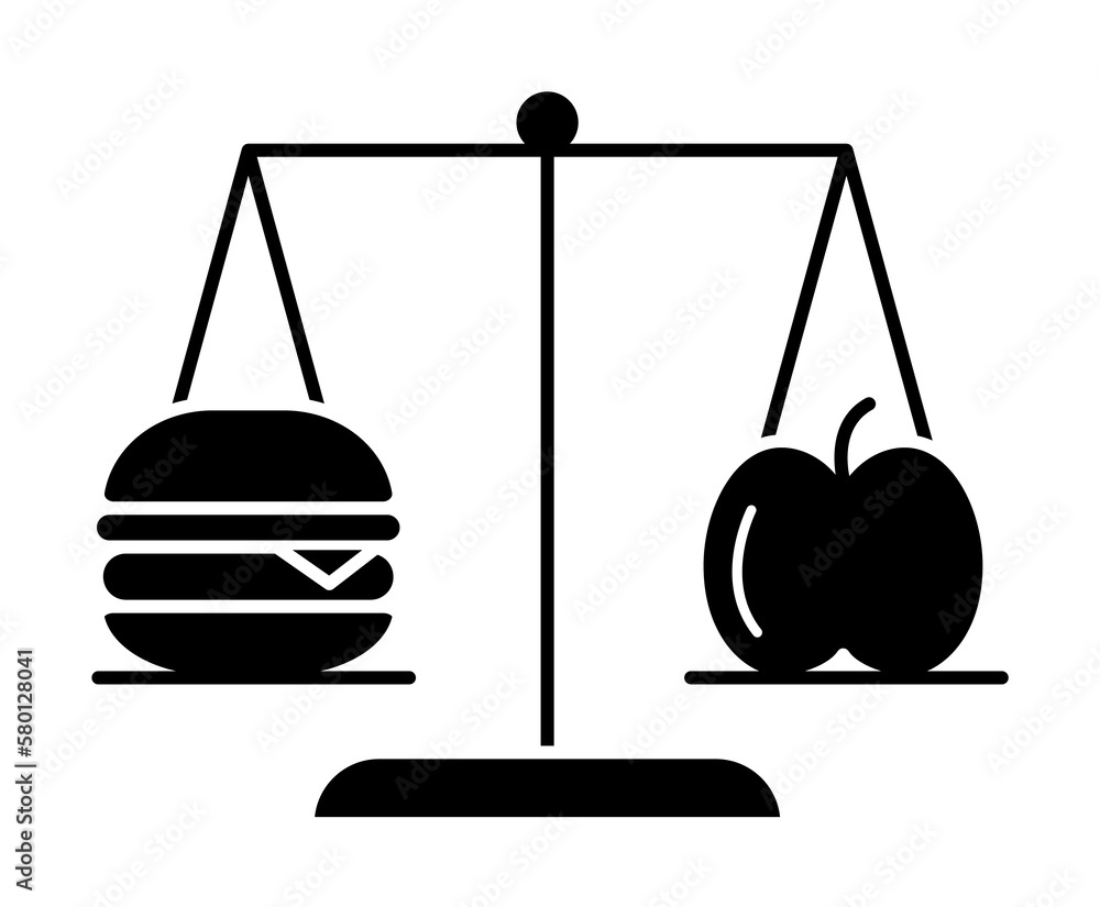 Poster burger apple icon. simple diet icons for ui and ux, website or mobile application on white backgroun