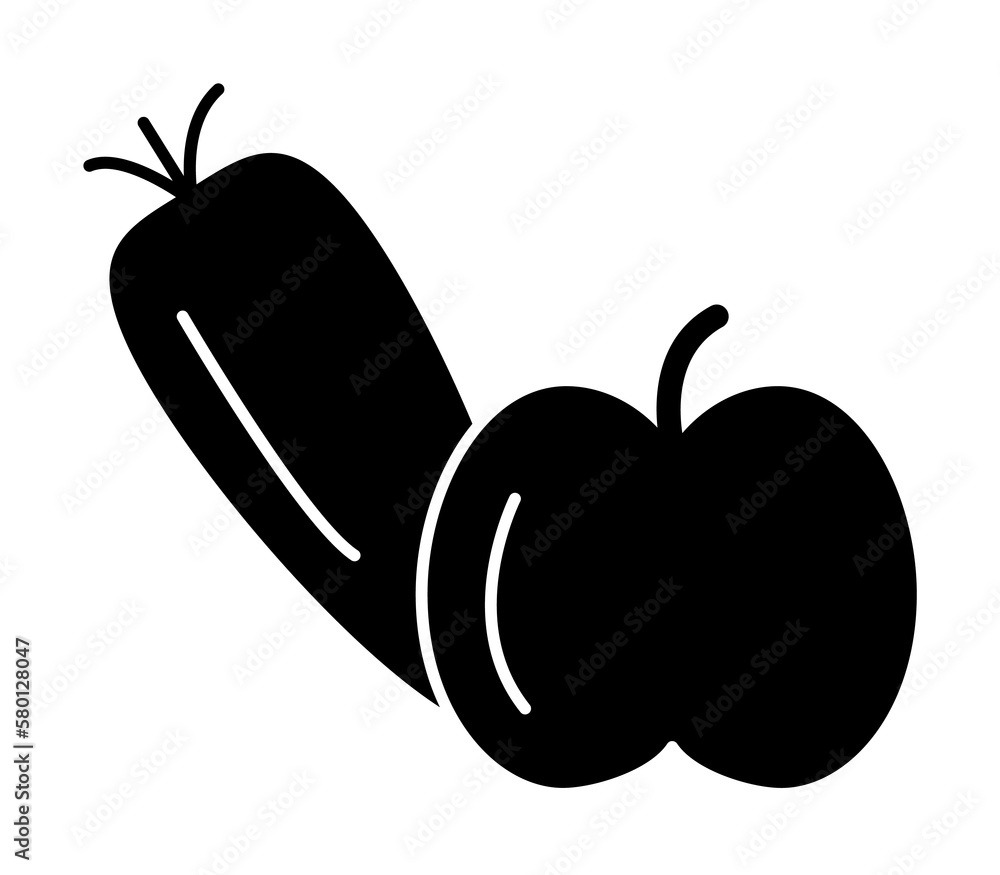 Poster carrot apple icon. simple diet icons for ui and ux, website or mobile application on white backgroun