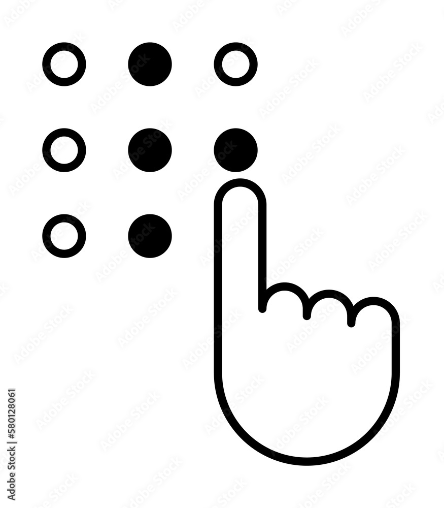 Poster alphabet for the blind icon. element of disabled icon for mobile concept and web apps. thin line alp