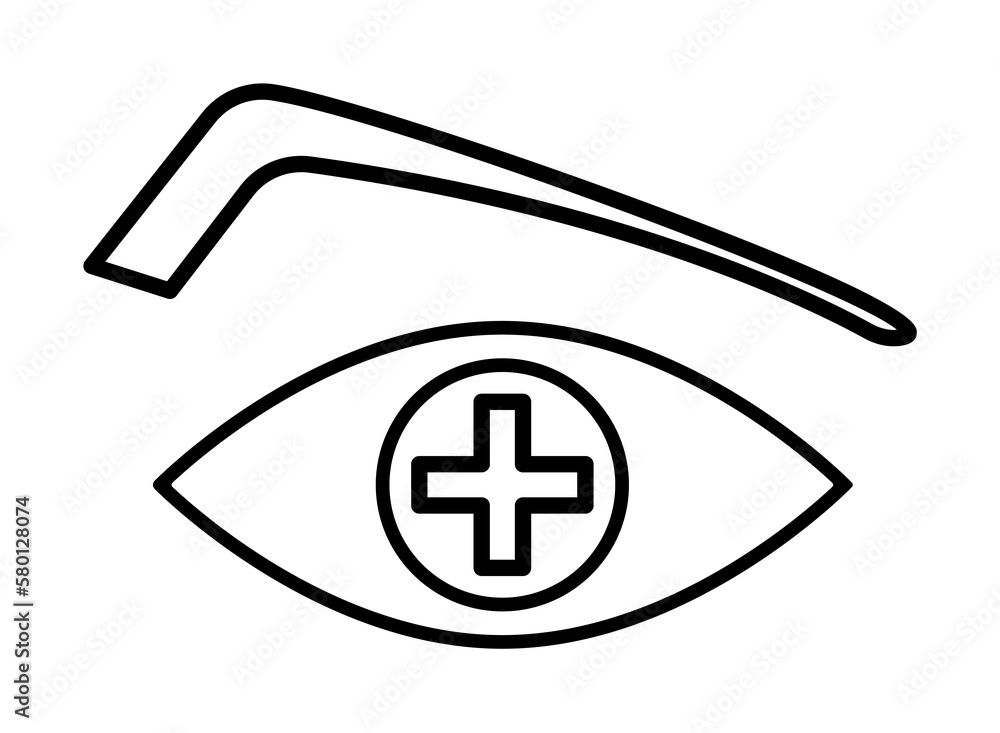 Poster eye treatment icon. element of disabled icon for mobile concept and web apps. thin line eye treatmen