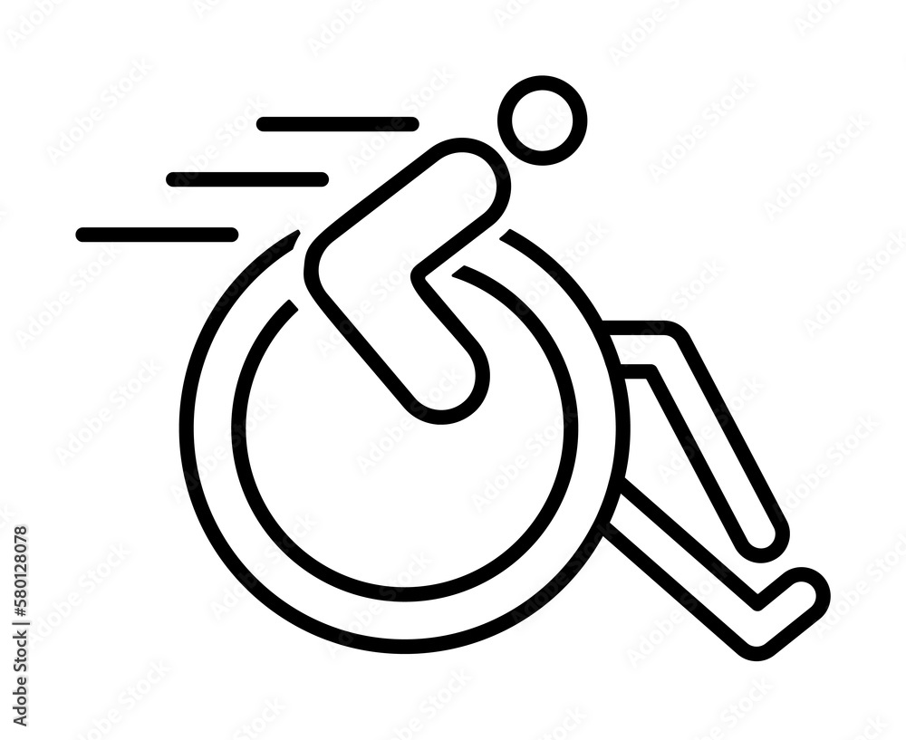 Poster race for the disabled icon. element of disabled icon for mobile concept and web apps. thin line race