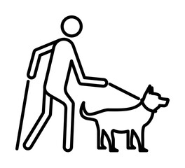 guide dog icon. Element of disabled icon for mobile concept and web apps. Thin line guide dog icon can be used for web and mobile on white background