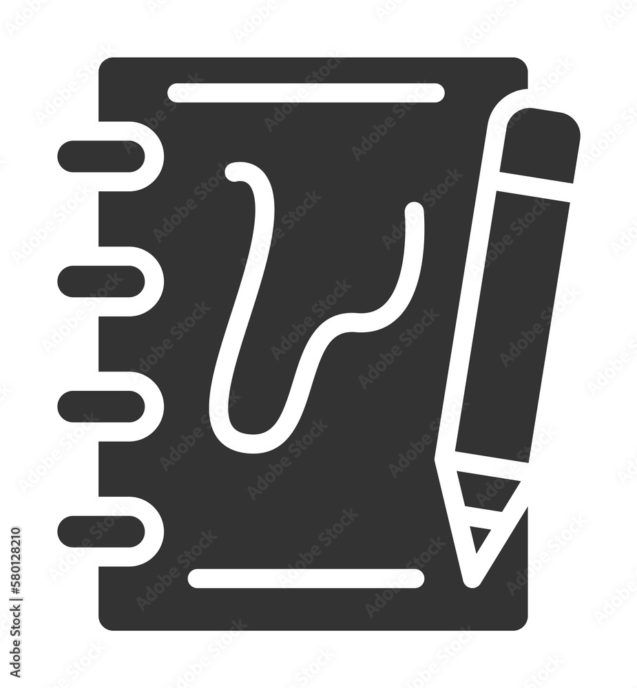 Poster notebook, pencil icon. simple drawing tools icons for ui and ux, website or mobile application on wh