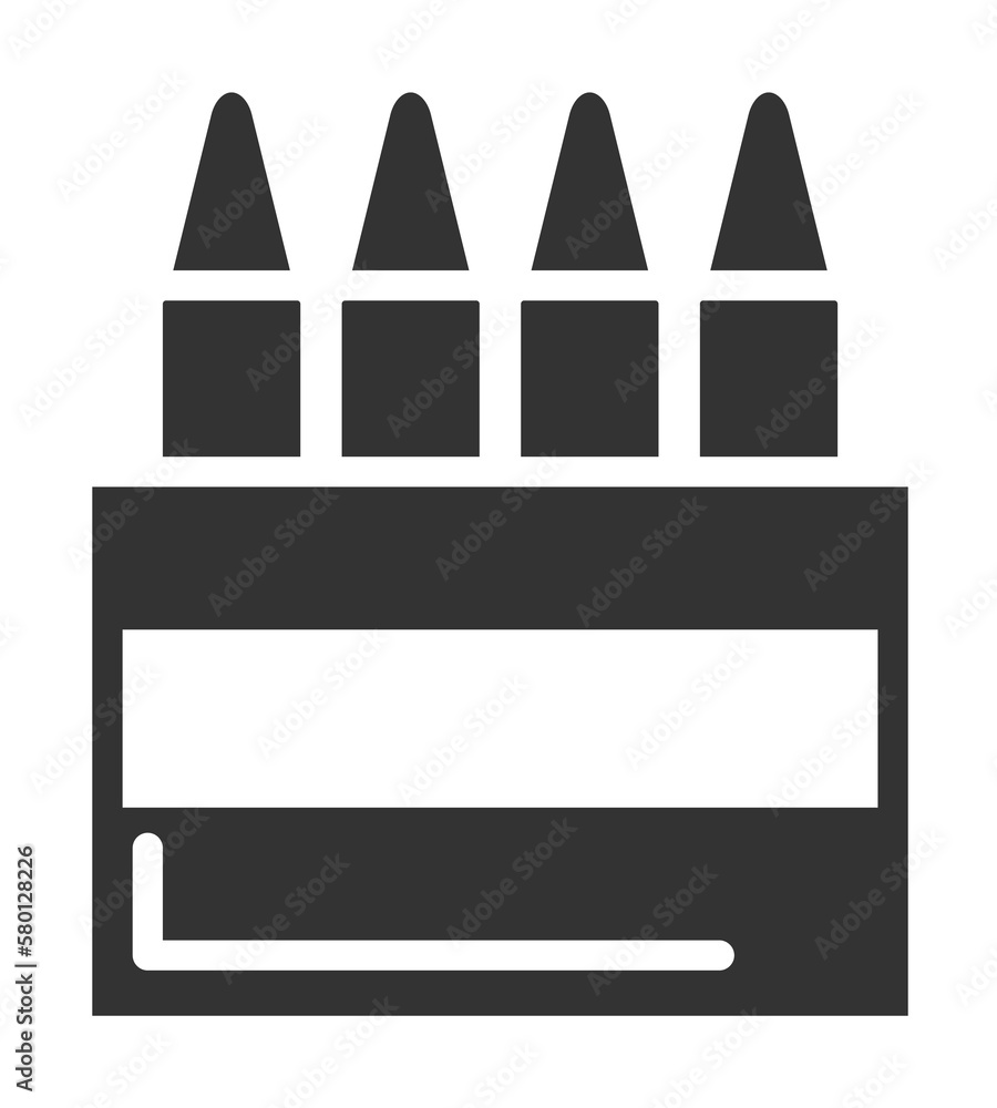 Poster crayons, color icon. simple drawing tools icons for ui and ux, website or mobile application on whit