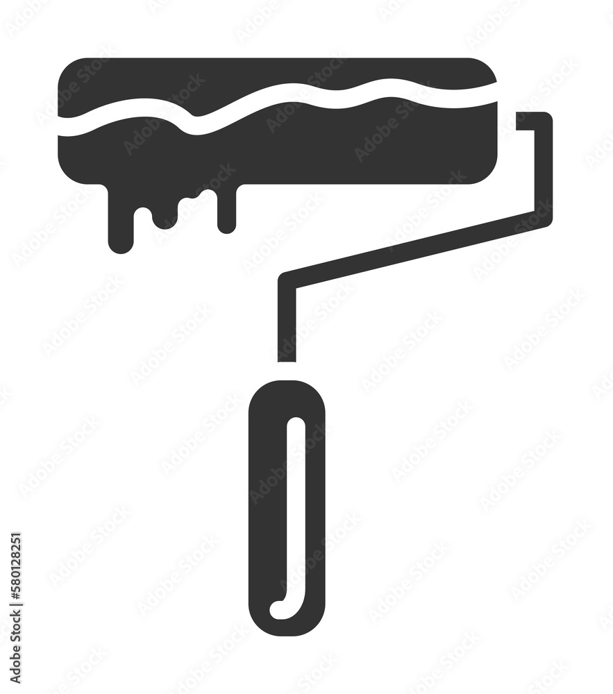 Poster roller, paint icon. simple drawing tools icons for ui and ux, website or mobile application on white