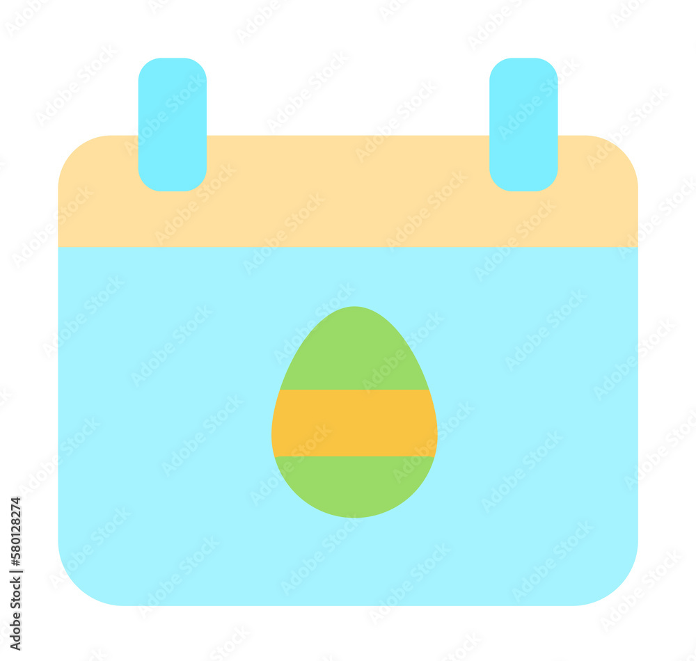 Poster calendar egg easter color icon. simple color elements of religious holiday for ui and ux, website or