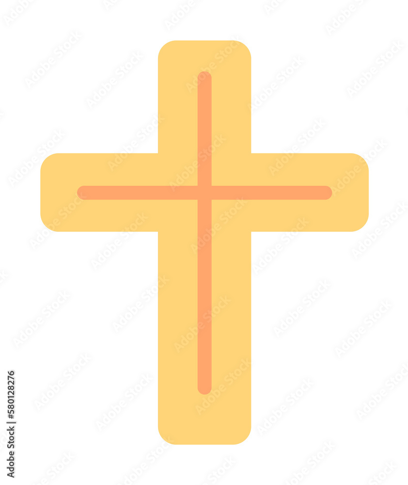 Poster cross christianity color icon. simple color elements of religious holiday for ui and ux, website or 