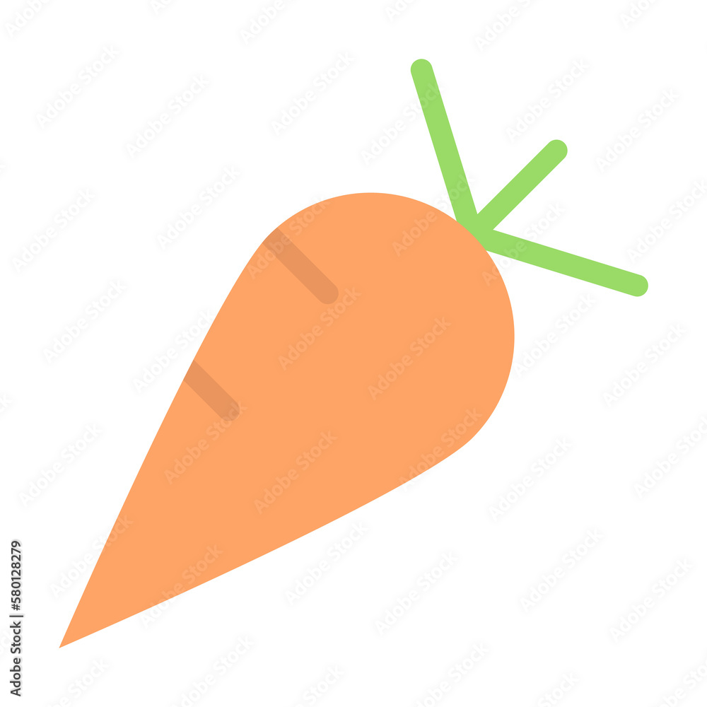 Poster carrot vegetable color icon. simple color elements of religious holiday for ui and ux, website or mo