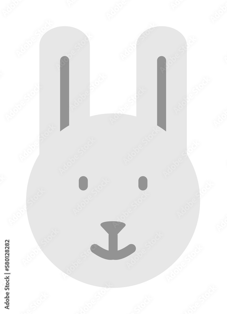 Poster rabbit animal color icon. simple color elements of religious holiday for ui and ux, website or mobil
