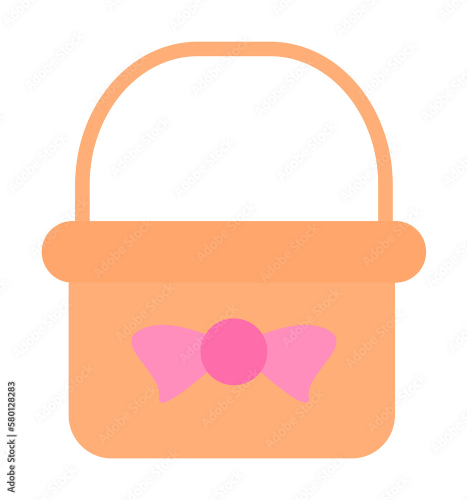 Poster basket bow color icon. simple color elements of religious holiday for ui and ux, website or mobile a