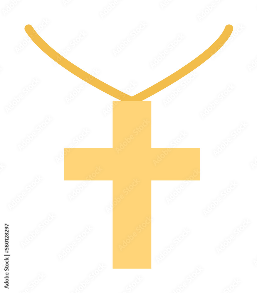 Aufkleber cross christianity color icon. simple color elements of religious holiday for ui and ux, website or 