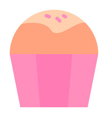 Cupcake cake color icon. Simple color elements of religious holiday for ui and ux, website or mobile application on white background