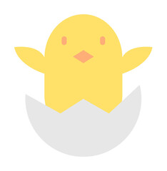 Egg chick color icon. Simple color elements of religious holiday for ui and ux, website or mobile application on white background