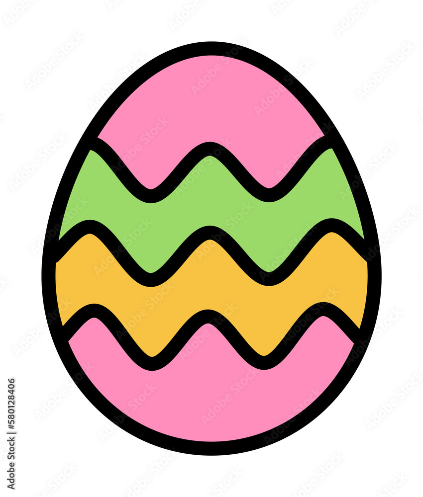Aufkleber egg easter outline color icon. simple outline color elements of religious holiday for ui and ux, web