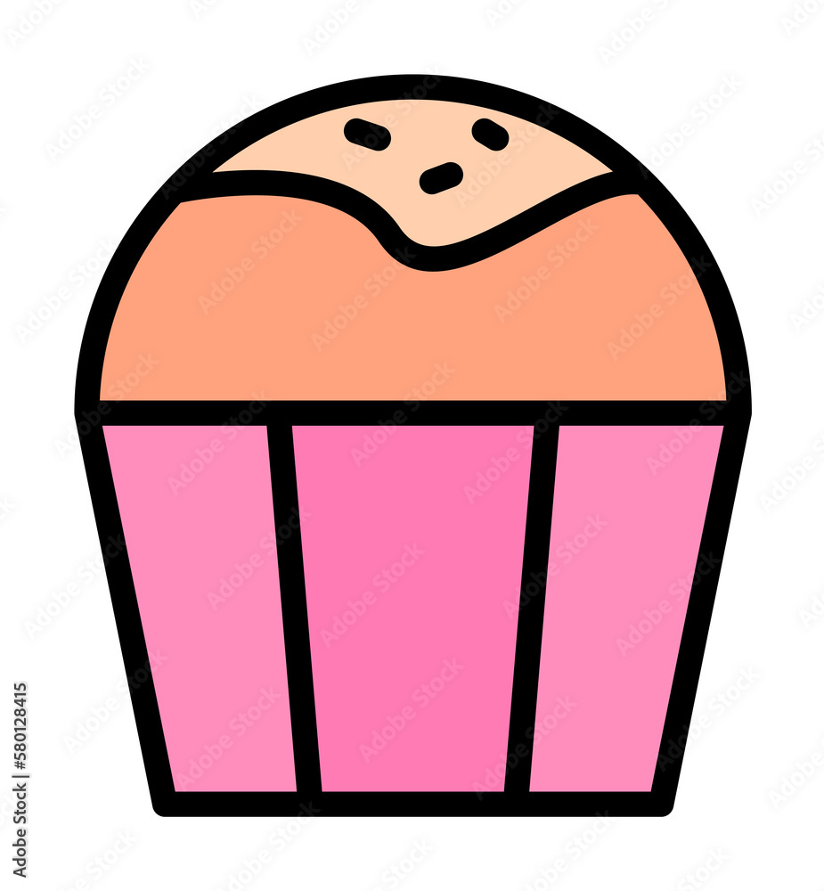 Aufkleber cupcake cake outline color icon. simple outline color elements of religious holiday for ui and ux, w