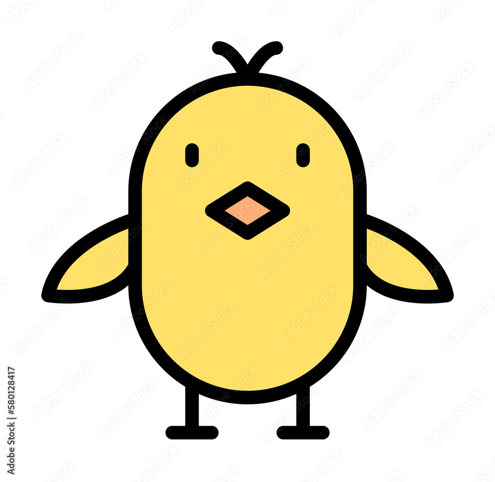 Aufkleber chick bird outline color icon. simple outline color elements of religious holiday for ui and ux, web