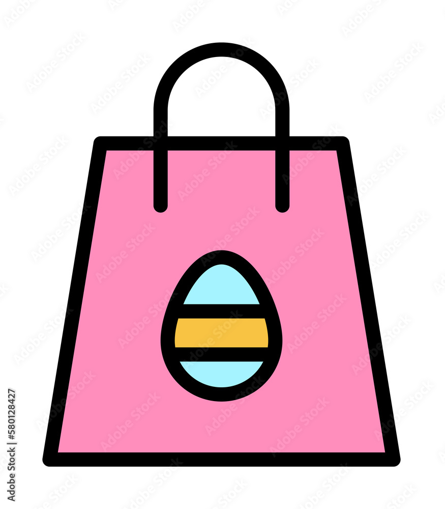 Poster package egg outline color icon. simple outline color elements of religious holiday for ui and ux, we
