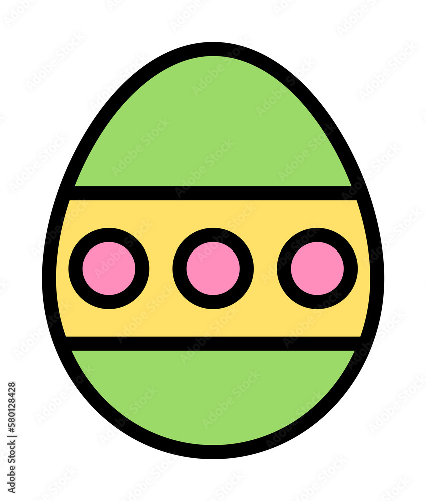Aufkleber egg easter outline color icon. simple outline color elements of religious holiday for ui and ux, web