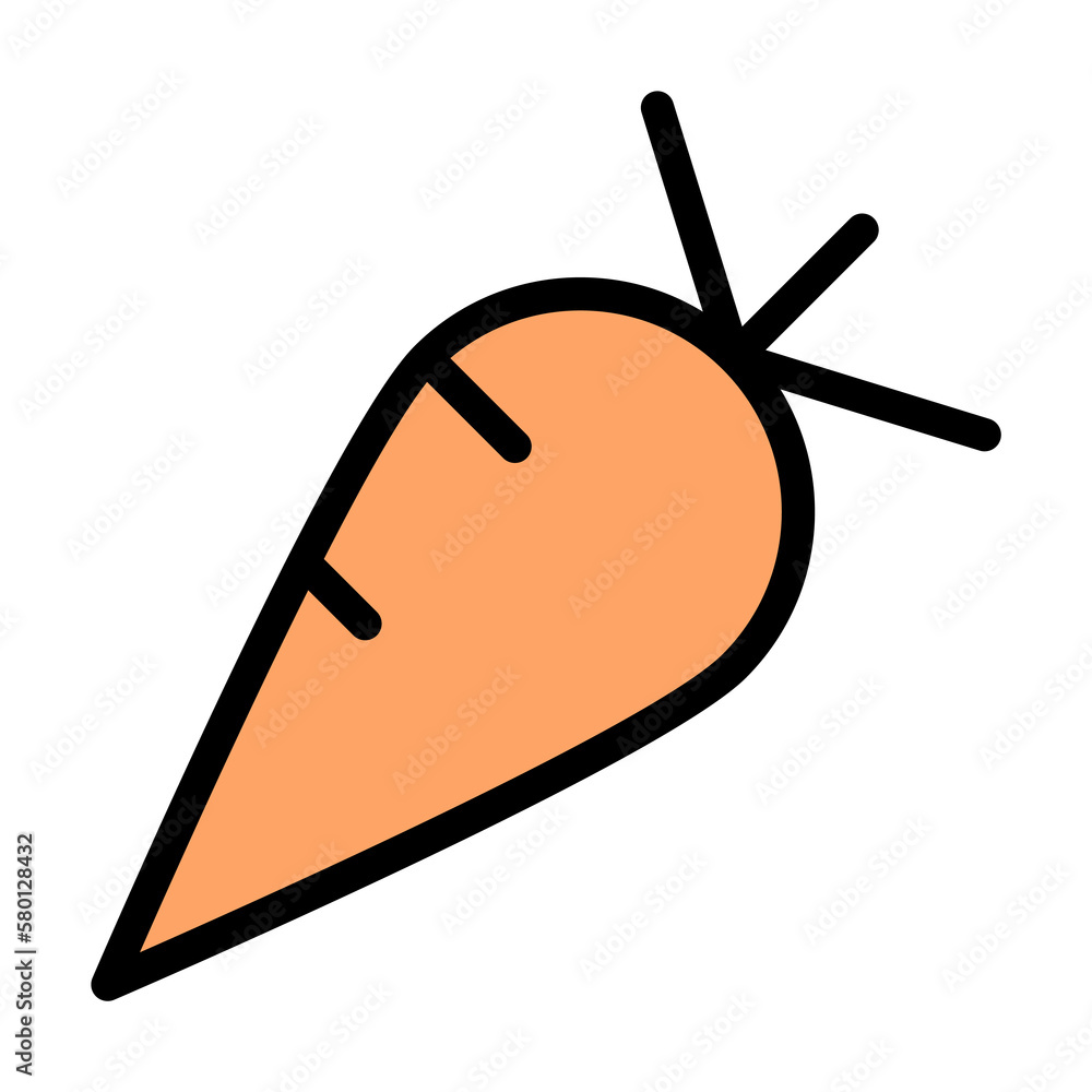 Poster carrot vegetable outline color icon. simple outline color elements of religious holiday for ui and u