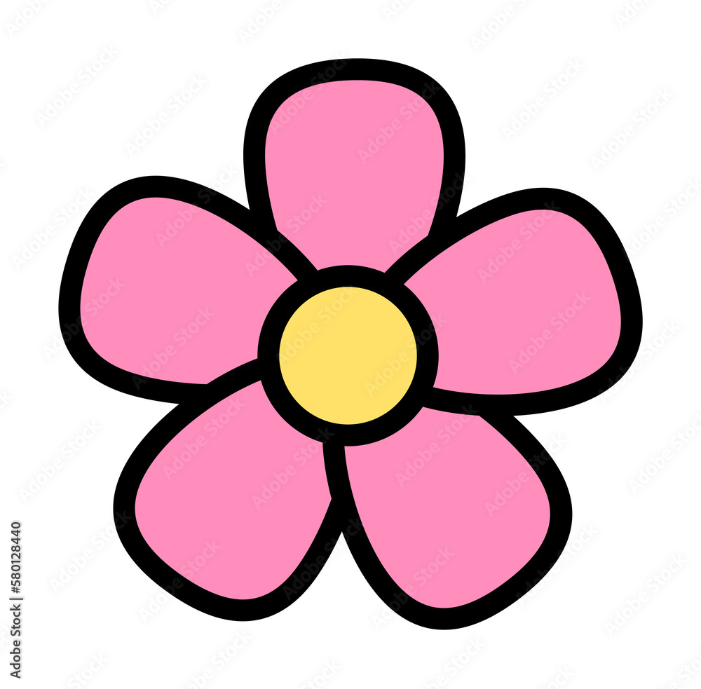 Poster flower bud outline color icon. simple outline color elements of religious holiday for ui and ux, web