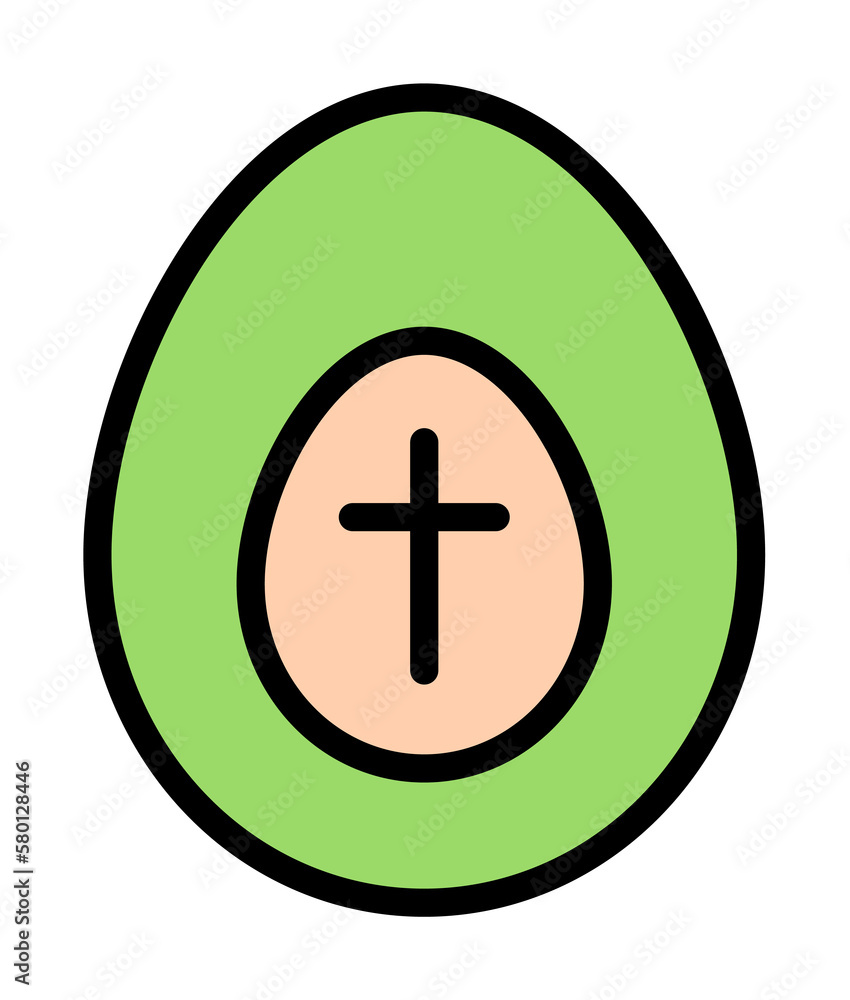 Aufkleber egg easter outline color icon. simple outline color elements of religious holiday for ui and ux, web