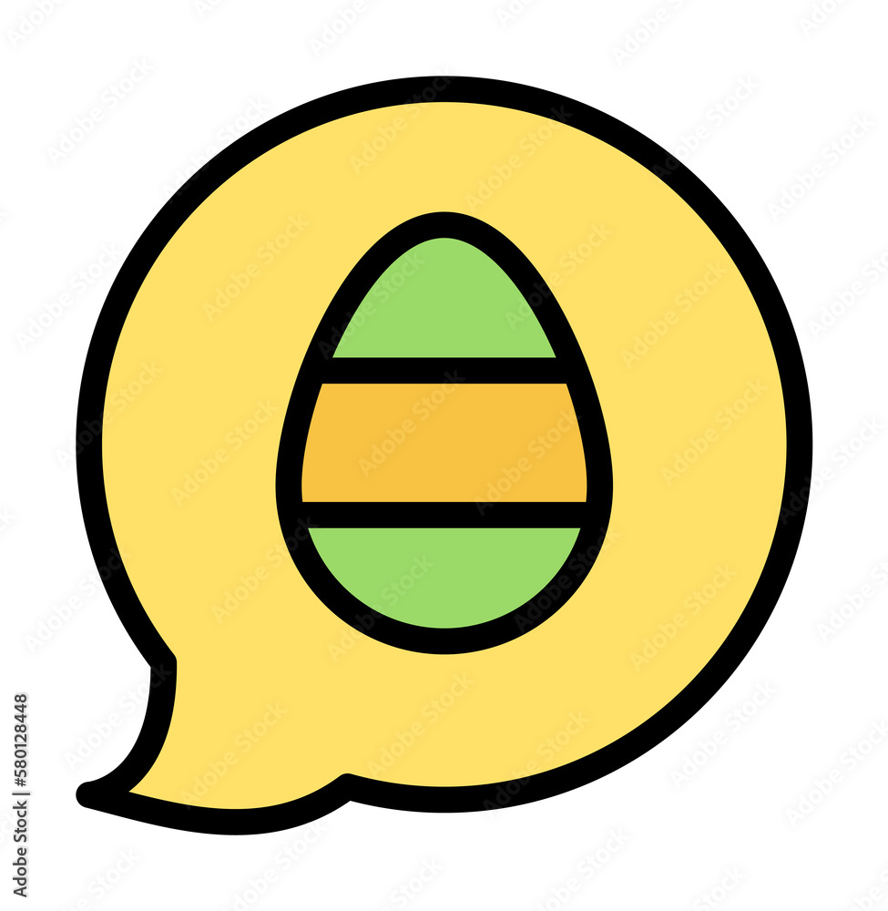 Aufkleber chat egg outline color icon. simple outline color elements of religious holiday for ui and ux, websi
